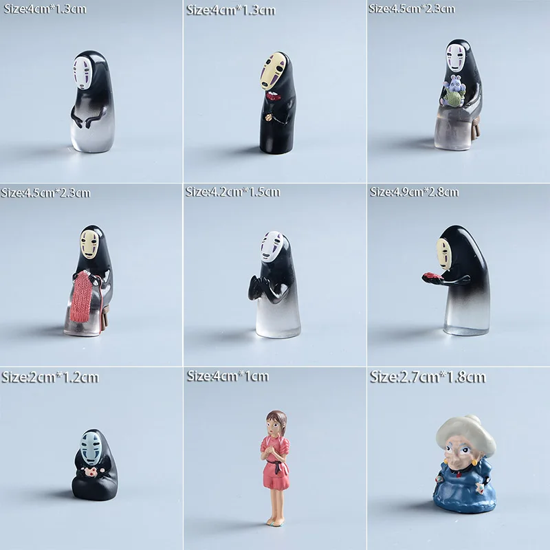 Тихиро миядзаки Хаяо Унесенные Призраками Фигурку Studio Ghibli Аниме Смолы Figuras Kaonashi