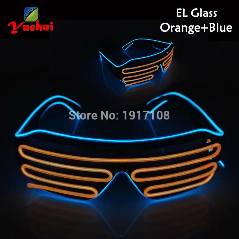 Двухцветные светодиодные очки EL Wire яркие светящиеся очки-жалюзи Подарочные