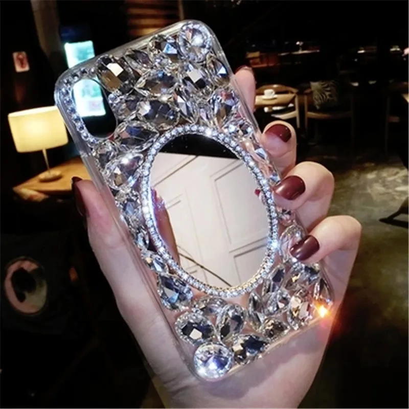 Luxury 3D Bling Diamond Rhinestone With Mirror For Huawei Honor 8 9 10 7X lite V10 V20 Nova 5 P10 P20 P30 Mate 20 Phone Case |