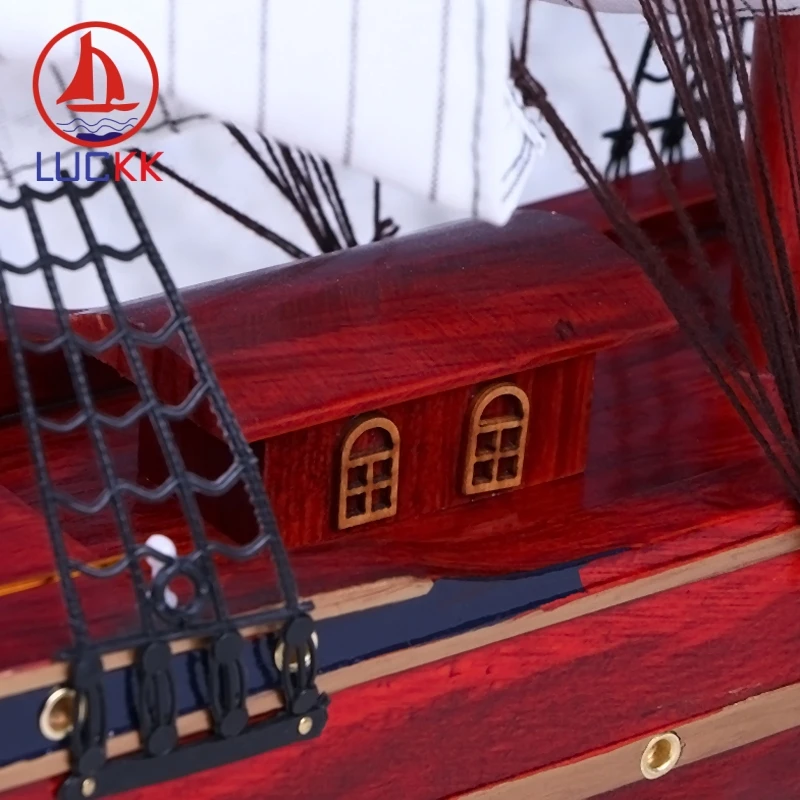 LUCKK 80 см красные деревянные модели DIY корабль парусник с якорем Nordica домашнее