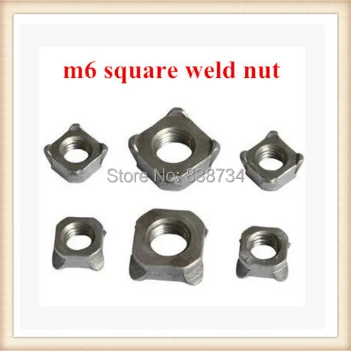 100 шт стали натуральный m6 квадратная сварная гайка|square weld nut|weld nutnut nut |