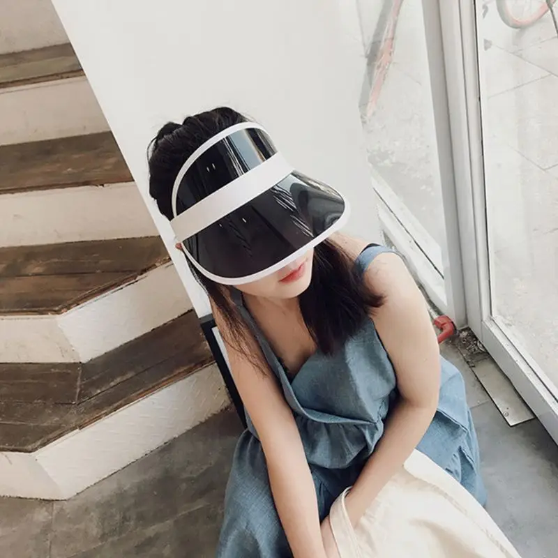 10 цветов унисекс Прозрачная ПВХ пластиковая Солнцезащитная шапка матовая пустая