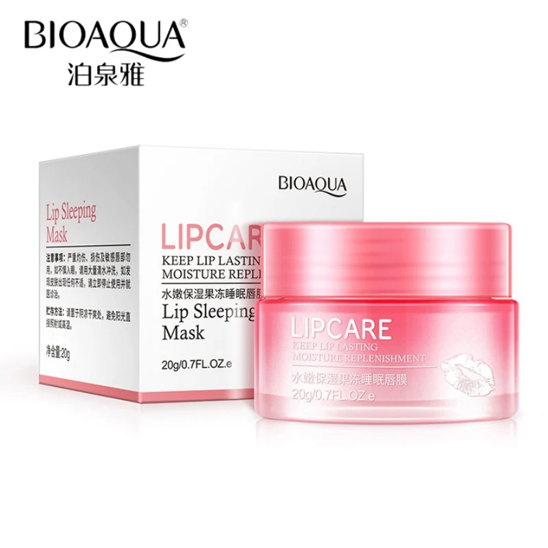 Клубничная маска для сна крем губ увлажняющий питают губы увеличитель