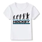 Футболка для мальчиков и девочек Evolution Of Ice Hockeyer, Детская летняя повседневная футболка с короткими рукавами, детские топы, футболки, детская одежда, ooo795