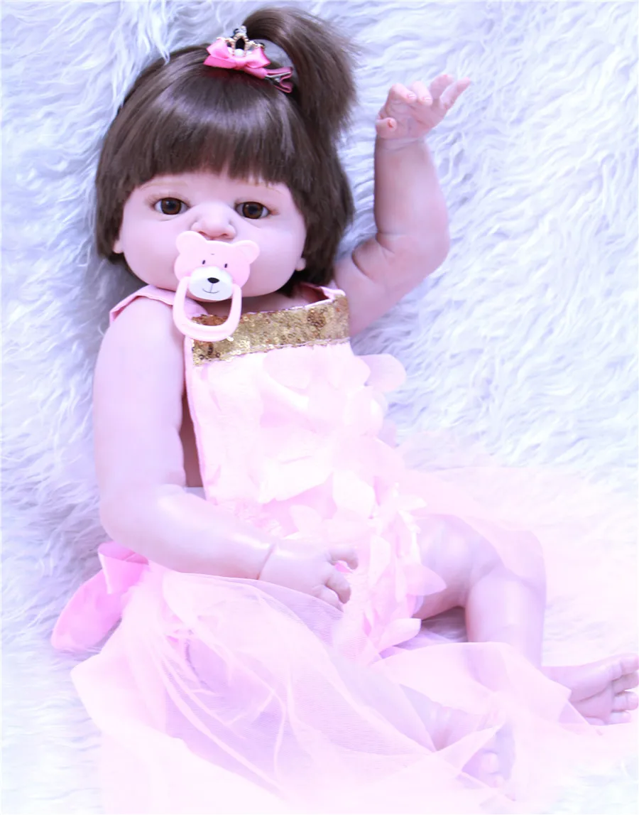 

bebe reborn 55cm New Full Body Silicone Reborn Baby Doll Toys Newborn Girl Baby Doll Christmas Gift Birthday Gift Bathe Toy
