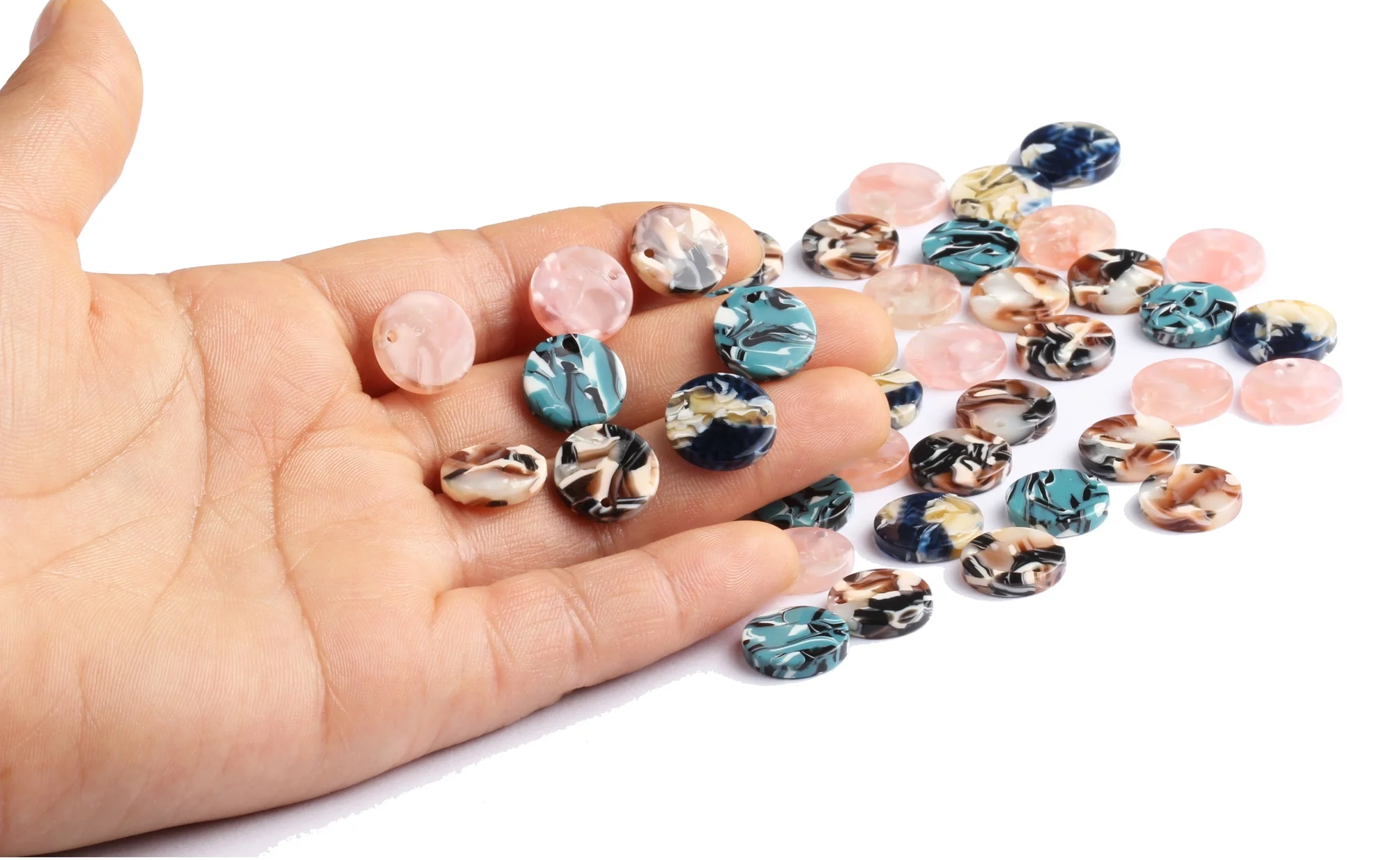 

Acrylic Earring Charms - Coloring Earrings - Circle Shaped Pendant - Jewelry accessories - 6pcs/lot - 12.8x12.8x2.5mm - AC1101