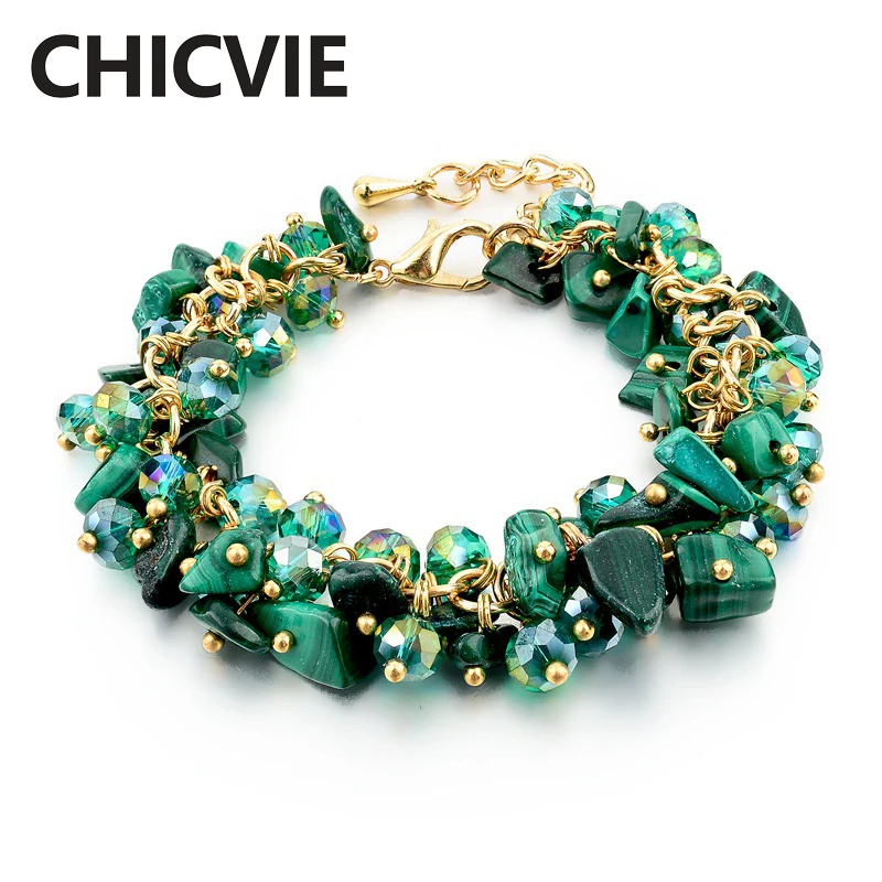 Женский шарм браслет CHICVIE зеленый с кристаллами из фианита SBR140192 2019|bracelets for|charm