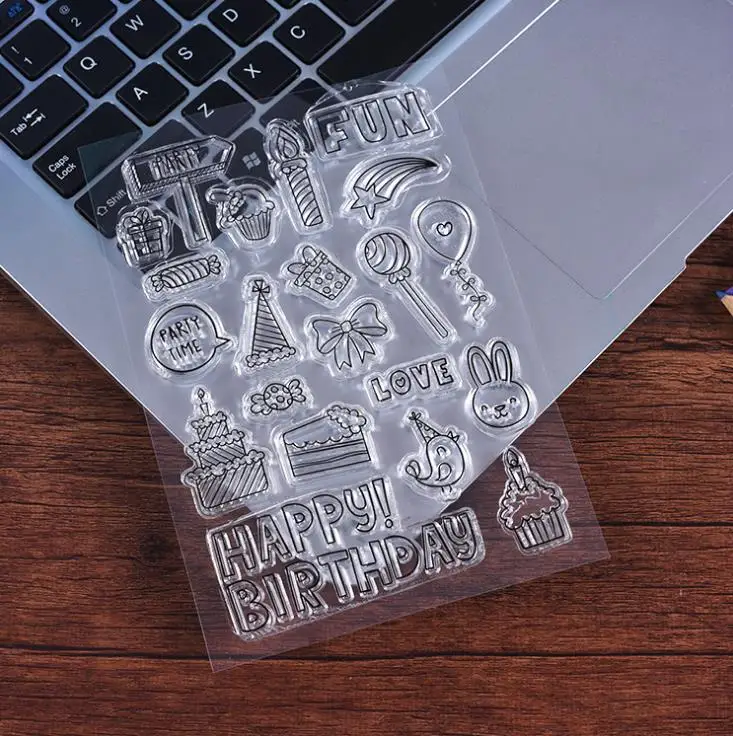 Прозрачный силиконовый штамп/печать украшения на день рождения коллекция