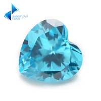 3x310x10mmseablue color heart shape 5a cubic zirconia stone synthetic gems beads crystal stone