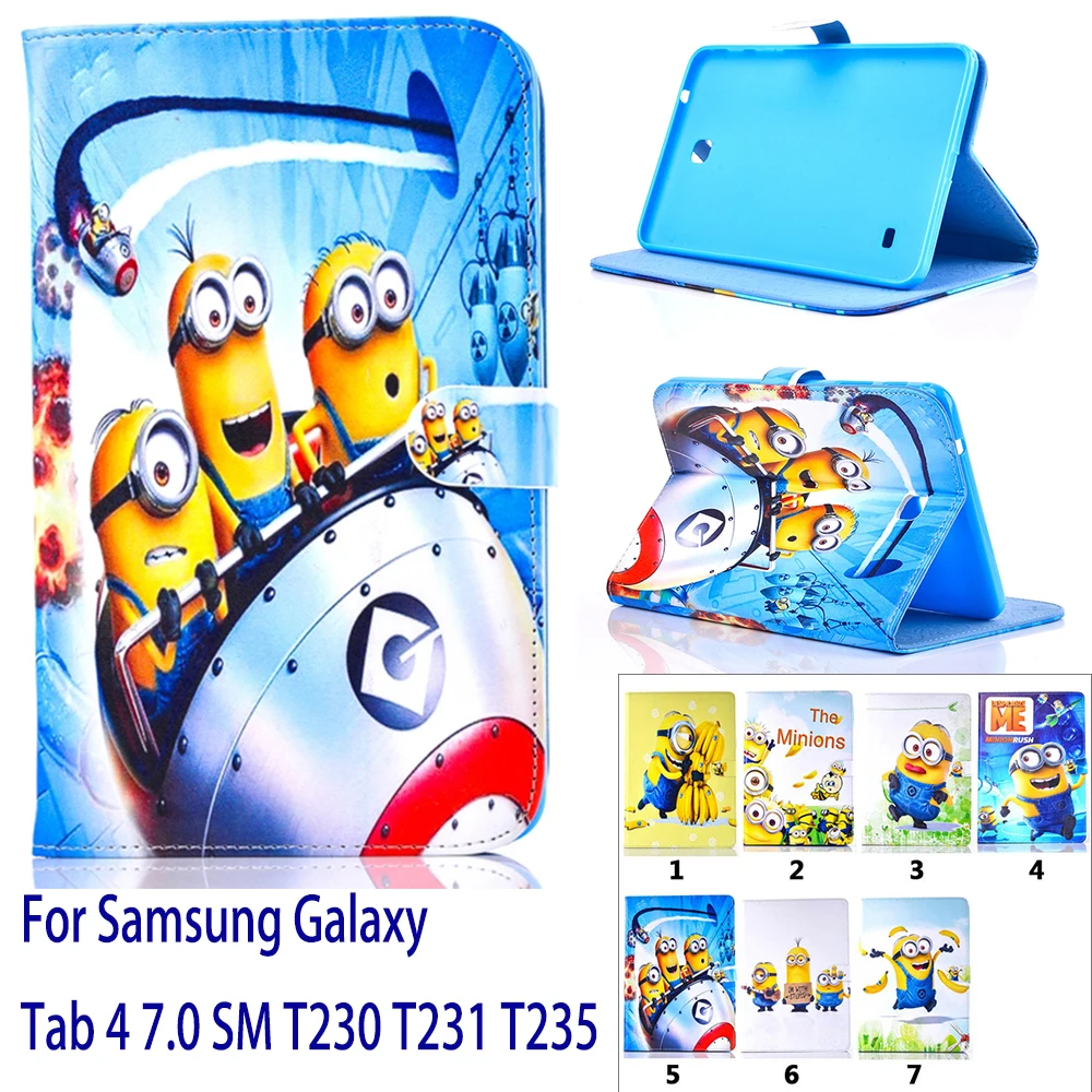 Чехол для samsung Galaxy Tab 4 7 0 SM T230 T231 T235 прекрасный мультфильм Миньоны модели