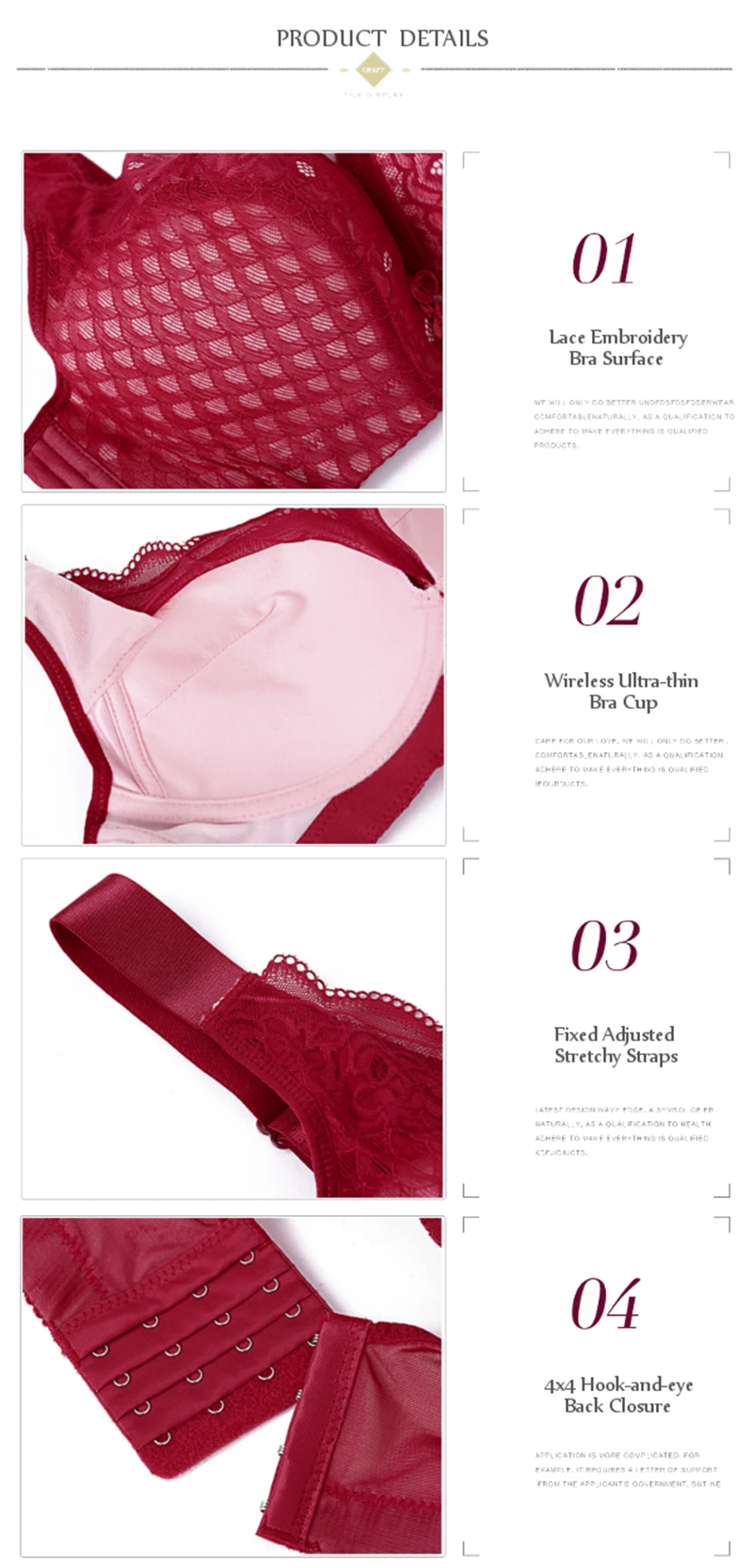 Плюс Размеры Sexy Push Up Bra для Для женщин ультра тонкий регулируемый Беспроводной бесшовные секс кружевной бюстгальтер без косточек чашки Размеры C D E бюстгальтер