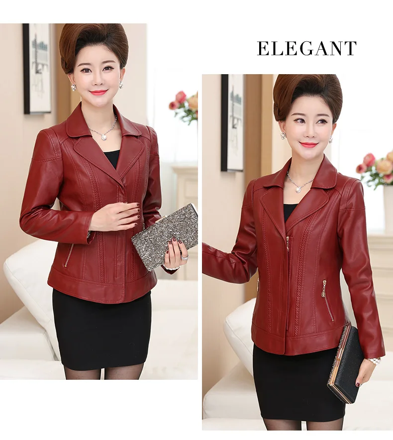 ASLTW, XL-5XL, кожаная куртка, женская, новая, модная, размера плюс, одноцветная, на молнии, Женская куртка, с отложным воротником, с длинным рукавом, женская кожаная куртка