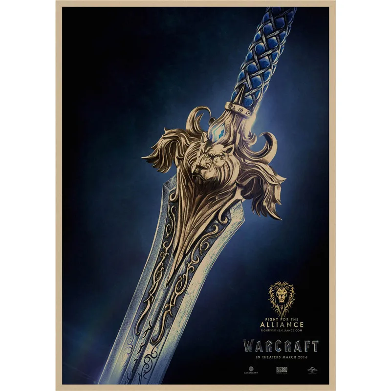 Warcraft ретро плакат, крафт-бумага, бумага для бара, кафе, домашний декор, настенная роспись - Цвет: Серый