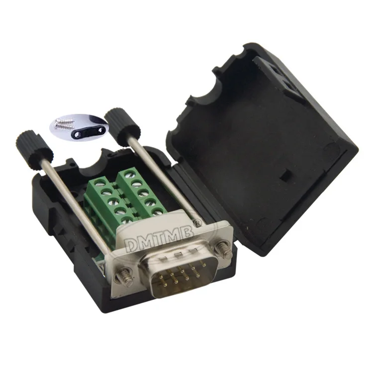 Золотая пластина DB9 COM RS232 Штекерный разъем с обратной стороной винтовой