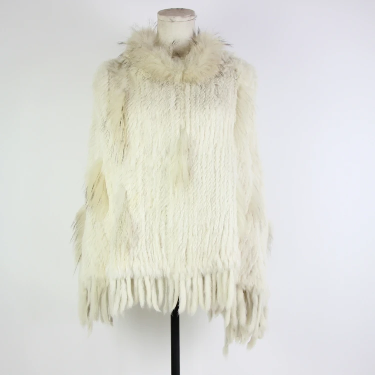 Новинка 2019 толстое зимнее женское пончо из натурального кроличьего меха с