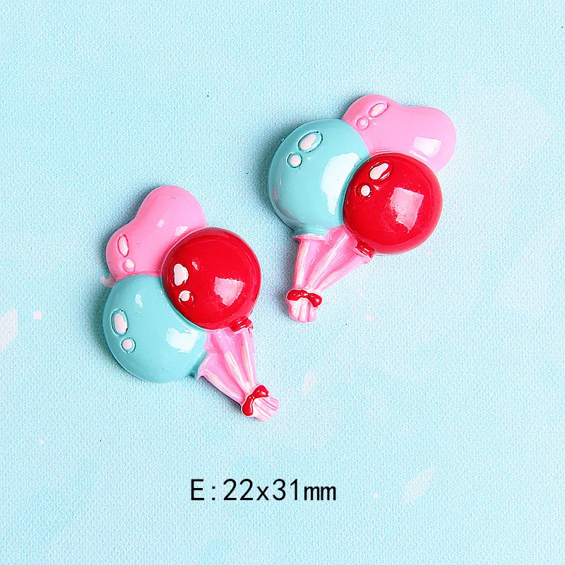 10Pcs Cartoon Balloon Falt Back Resin Cabochon Embellishments for Scrapbooking Cabochons Crafts Kids Hair Bow DIY Accessories | Дом и сад