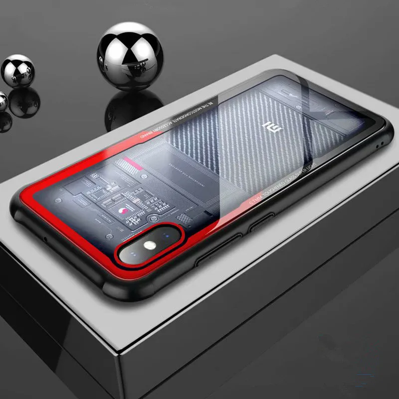 Tempered Glass Case For Xiaomi Mi8 Mi 8 Explorer Edition Back Cover Soft TPU Frame Hard Phone Cases |