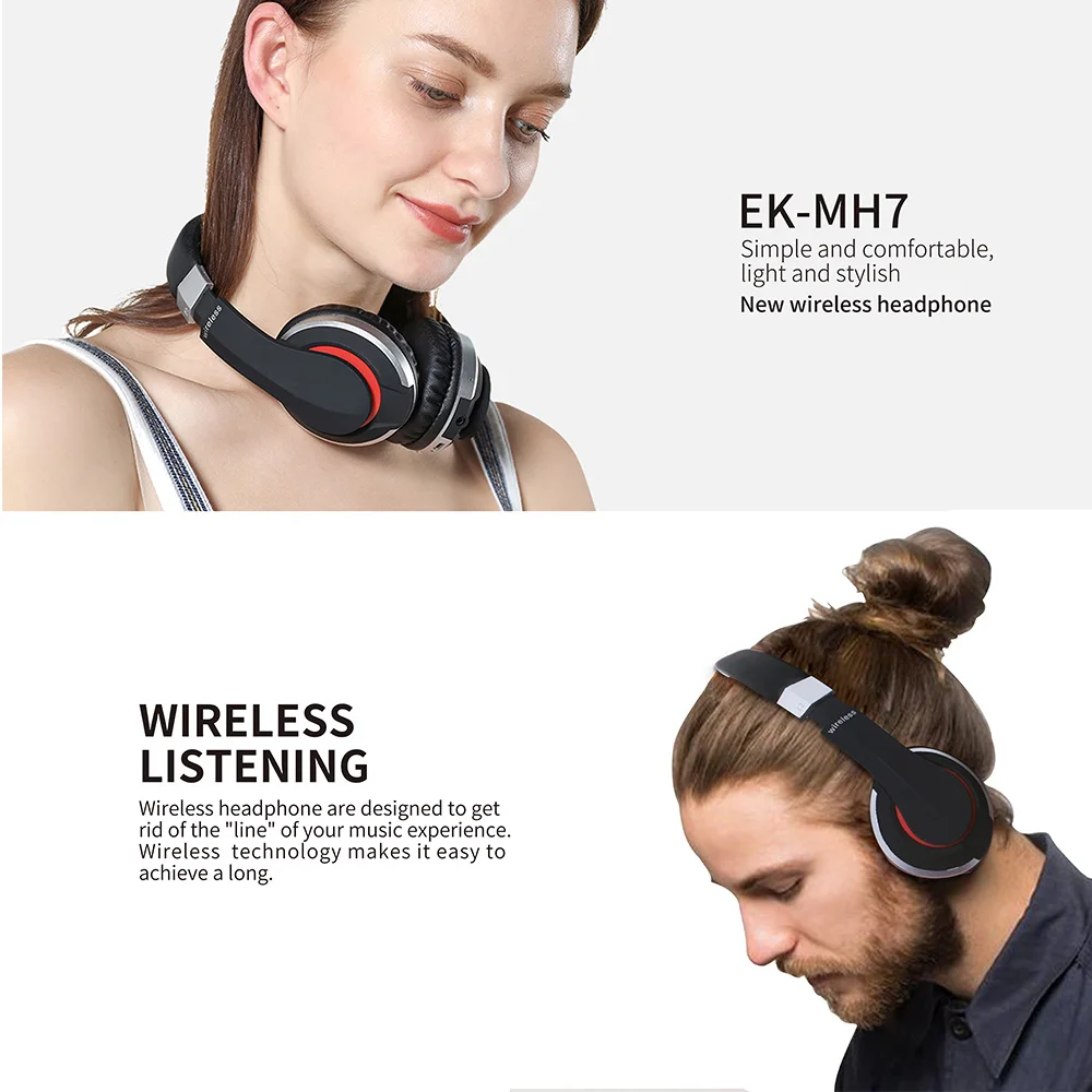 MH7 беспроводные наушники Bluetooth гарнитура Складные стерео игровые наушники с микрофоном Поддержка TF карты для IPad мобильного телефона