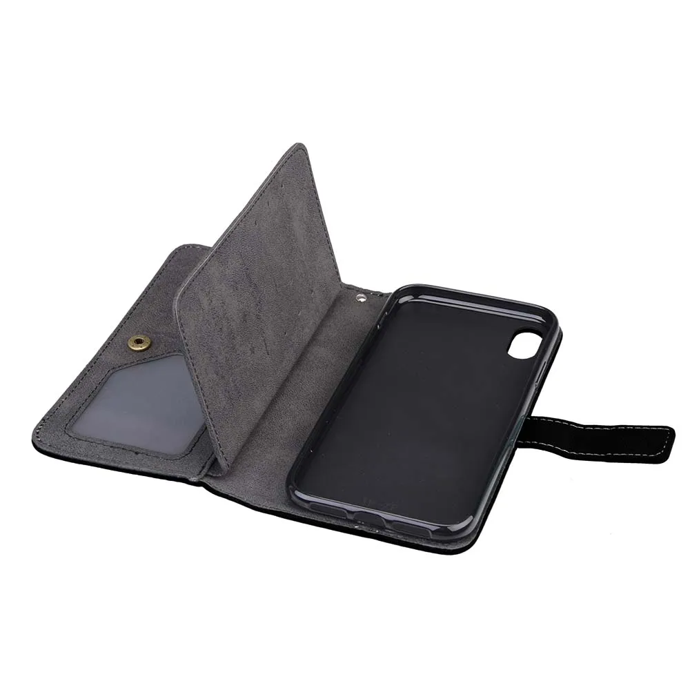 Capa Fundas для iphone XR XS Max 6 6 Plus 6s держатель чехол для iphone 7 8 plus XR XS кожаный чехол для телефона 9 слотов для карт