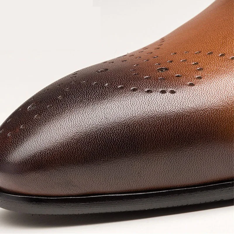 Big Size 38-48 Italian Brand Design Handmade Leather Men Brown Formal Shoes Office Business Wedding Dress Loafers Male autumn