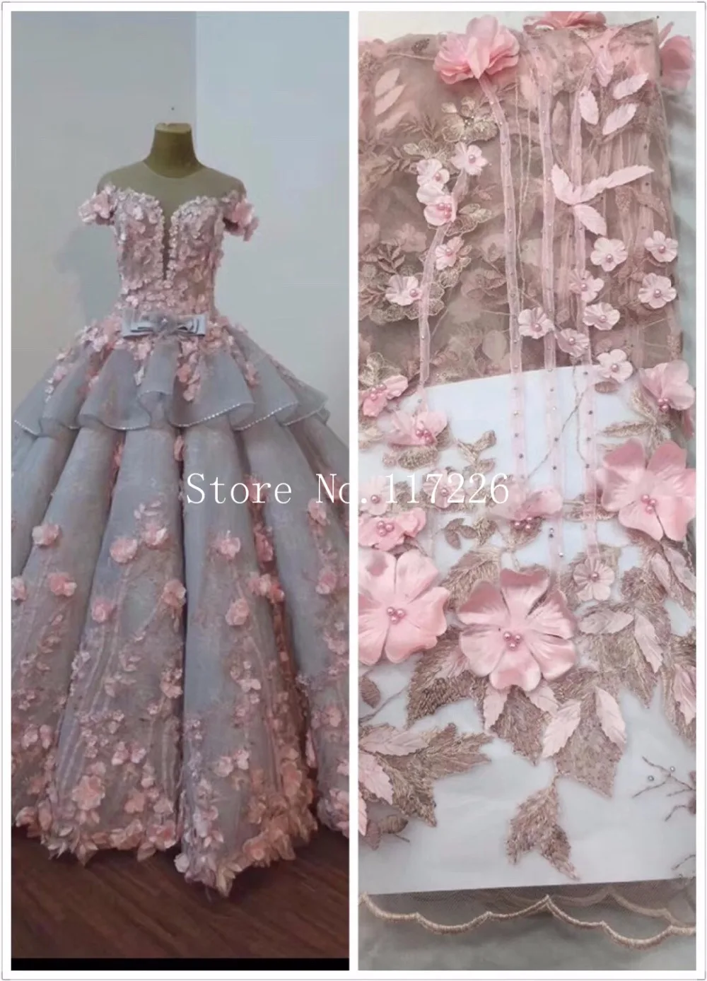 Роскошный 3d цветок африканская сетка кружева текстиль изящный черный