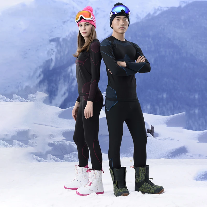 Зимний Лыжный термобелье женское и мужское лыжный костюм быстросохнущее термо