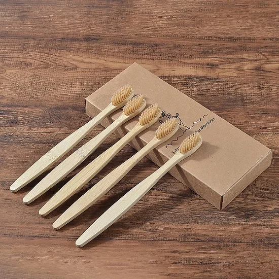 5PC Beige 5 шт. в упаковке, красочные мягкие щетинки, бамбуковые зубные щетки,, Экологичная зубная щетка для ухода за полостью рта, деревянная бамбуковая щетка, clareador de dente - Цвет: 5PC Beige