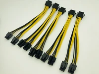 5pcs 8pin to graphics cpu card dual pci e pcie 6pin power supply splitter cable cord adapter 20cm cable for bitcoin miner mining