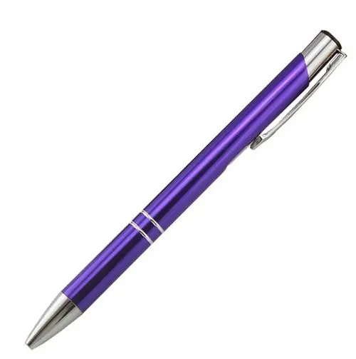 Purple 20 шт Персонализированная металлическая шариковая ручка с гравировкой, персонализированный свадебный подарок, свадебный подарок, настраиваемый рекламный подарок - Цвет: Purple