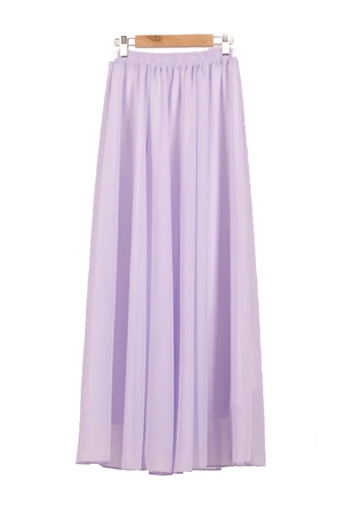 Винтажные макси юбки, женские, одноцветные, Boho, шифон, Saia Longa, летние, vestidos, тюлевые, повседневные, Jupe, длинные юбки, женская одежда, Faldas - Цвет: 14