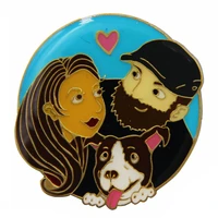 heart shaped badge as a promotional gift cheap epoxy fake cartoon character badges