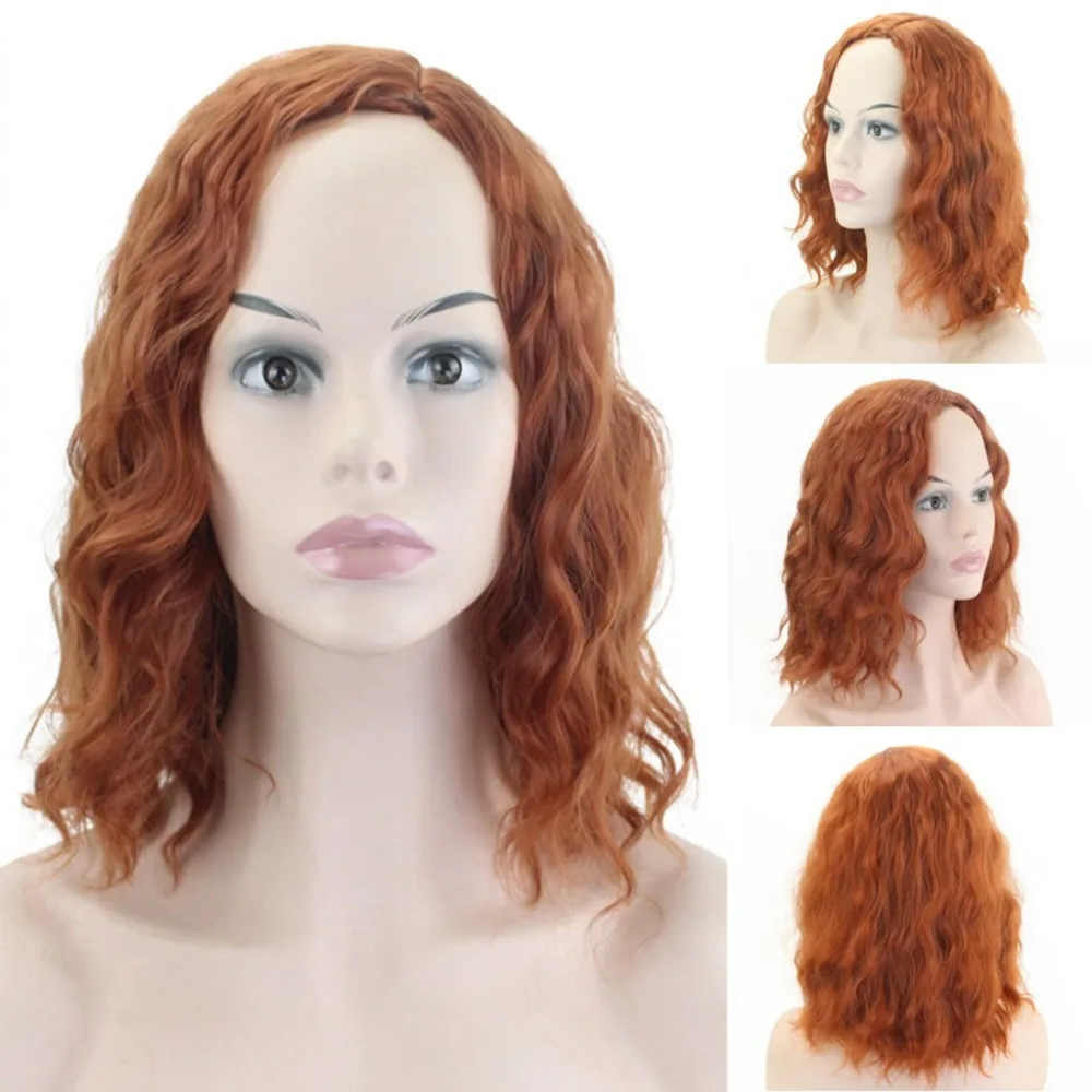 Короткий парик JOY &amp BEAUTY 16 дюймов черный оранжевый средняя часть термостойкий