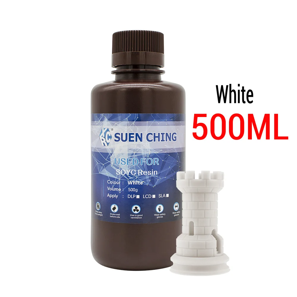 White 500ML SOYC полимерный материал на растительной основе, 3D-печать, быстрый полимерный материал для УФ-светильник, отверждающий ЖК-дисплей, 3d-указатели для Anycubic Photon Anet - Цвет: White 500ML