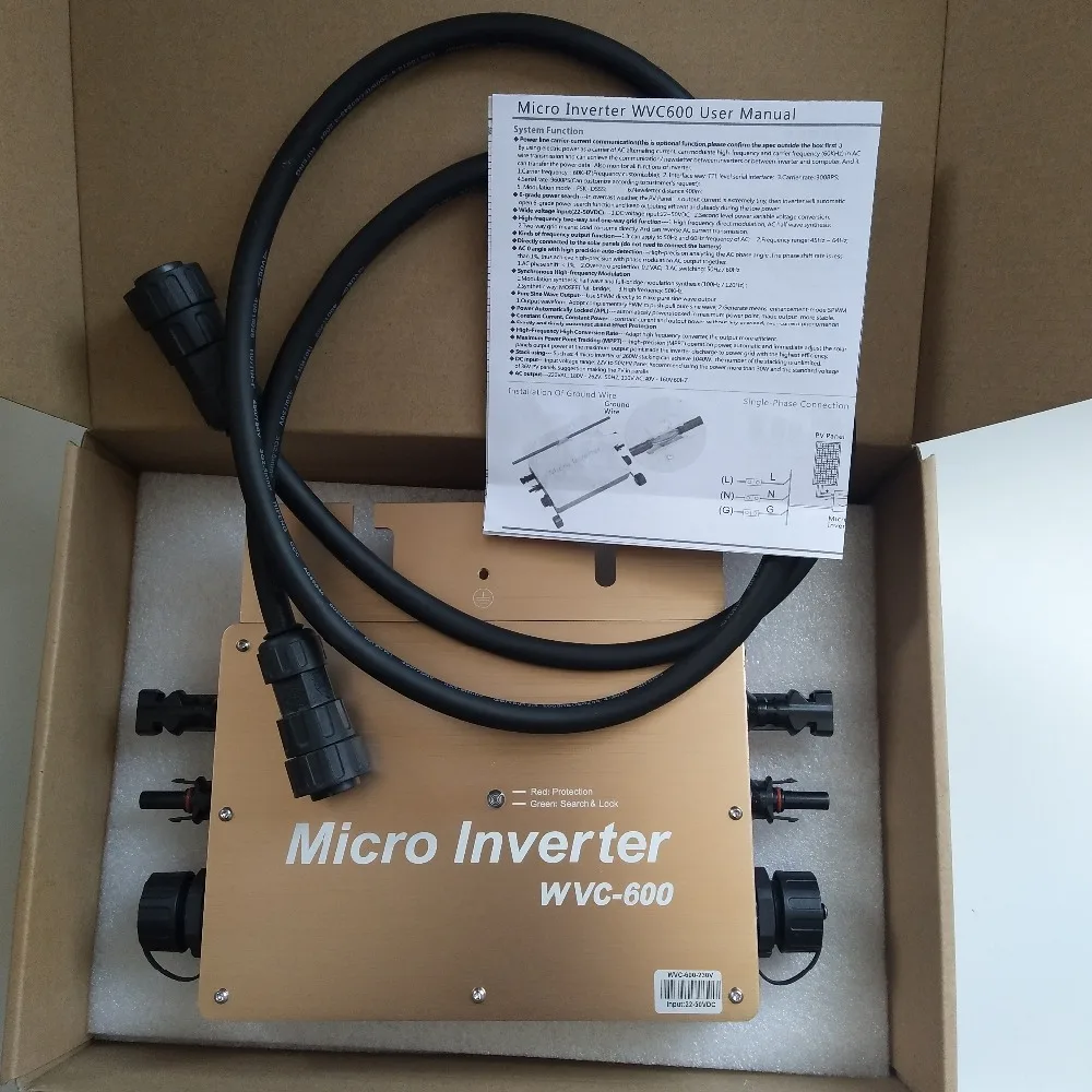 Водонепроницаемый IP65 WVC600 Солнечный сетевой микро инвертор микроинвертор Inversor 600