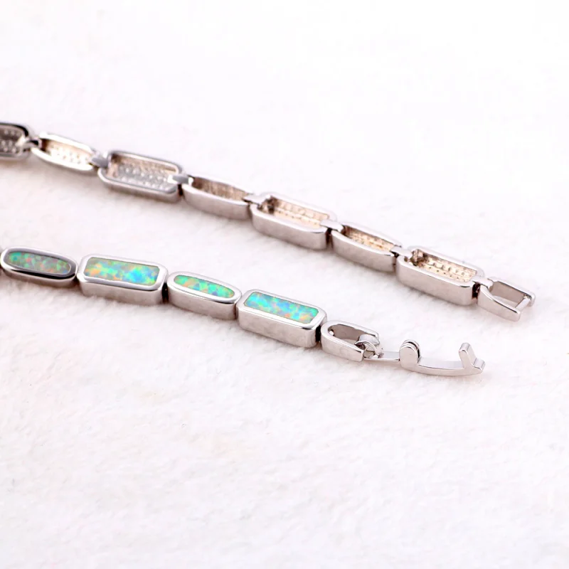 Ayowei модные браслеты с шармами белые опалом серебряные штампом красивые