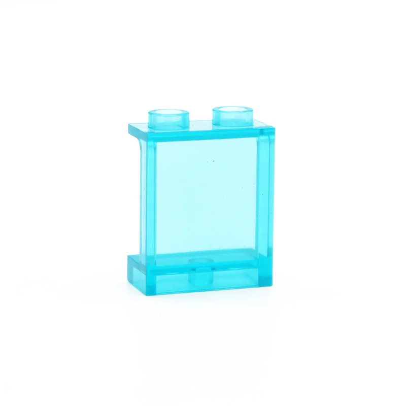 Transparent blue Moc панель 1x2x2 87552, вид на город, окна, настенные украшения, сделай сам, Обучающие строительные блоки, кирпичи, совместимые с частицами сборки - Цвет: Transparent blue