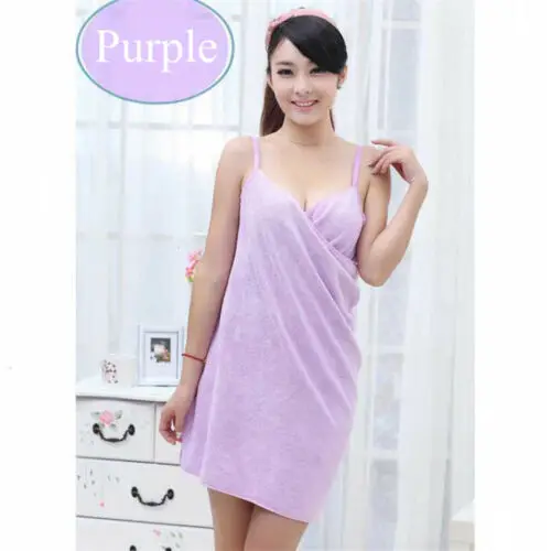 Purple Hirigin волшебное мягкое пляжное полотенце из микрофибры для женщин однотонное мини-платье быстросохнущее душ для купания платья - Цвет: Purple