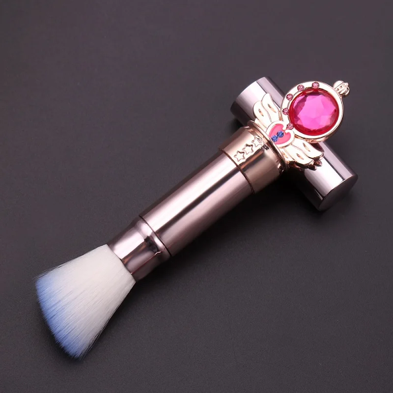 crystal rose gold Выдвижные Кабуки Румяна аниме кисти для макияжа 4 стиля Сейлор Мун Brochas Maquillaje Косметические кисти для макияжа - Handle Color: crystal rose gold