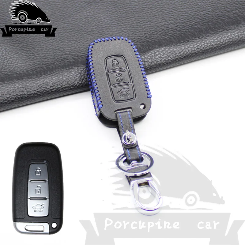 Умный чехол из натуральной кожи для автомобильных ключей Hyundai I20 I30 IX35 IX25 Solaris 2017