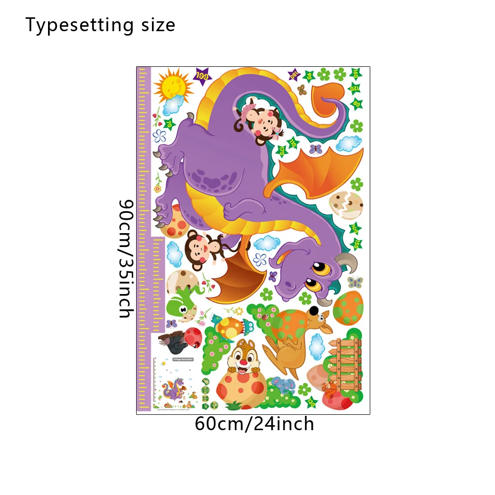 Прекрасные динозавры растут рост измерительная линейка детские дети спальня
