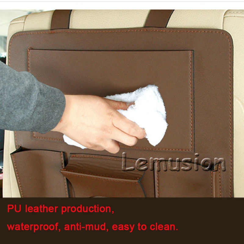 1X кожаная автомобильная сумка для хранения на заднее сиденье автомобильный