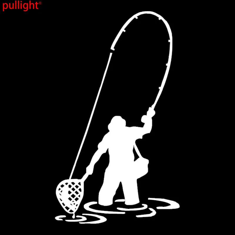 8 5*15 см человек на рыбалке автомобильной виниловой пленки творчески Автомобиль