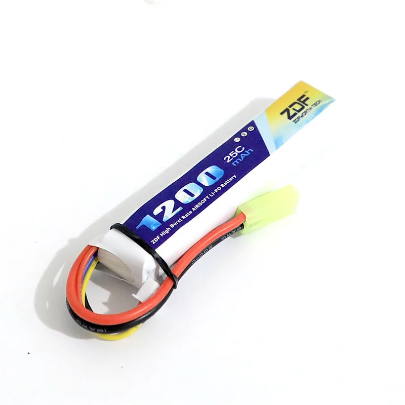 ZDF RC Lipo Аккумулятор 7,4 V 11,1 V 1200mah 1350mah 1100mah 2S 3S 20C 25C для microsoft страйкбольного оружия модель вертолета BB пистолет