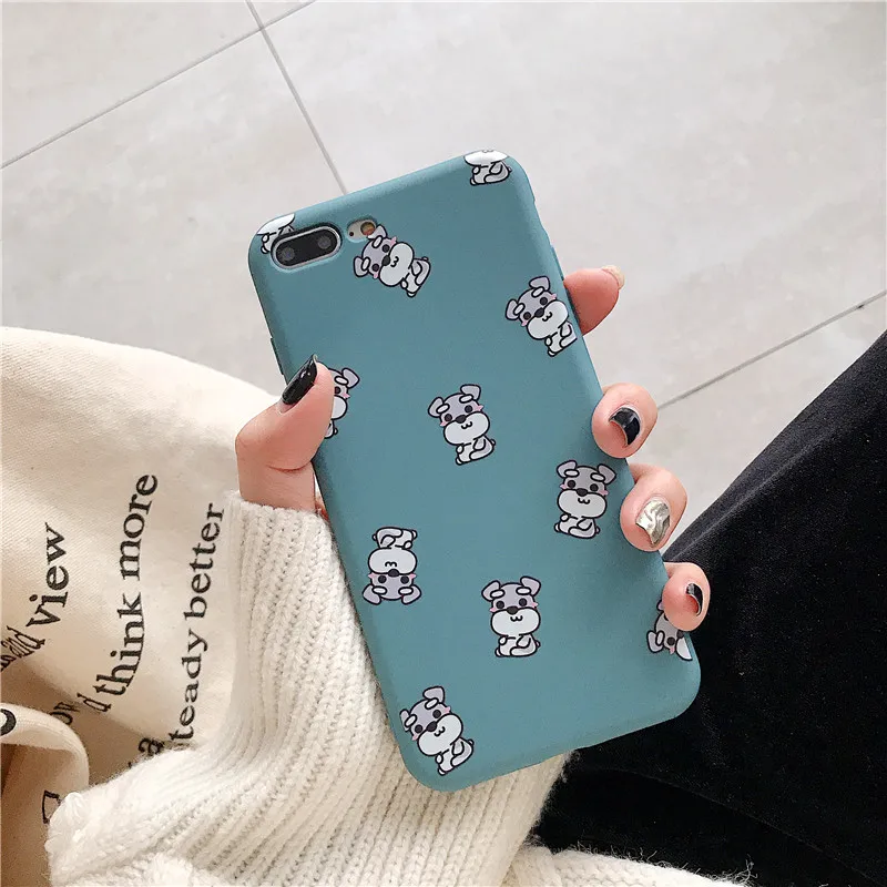 fashion cute pet dog soft silicon cover case for iphone 6 6S 7 7plus 8 8plus X XS XR Max Bulldog Standard Schnauzer phone coque |