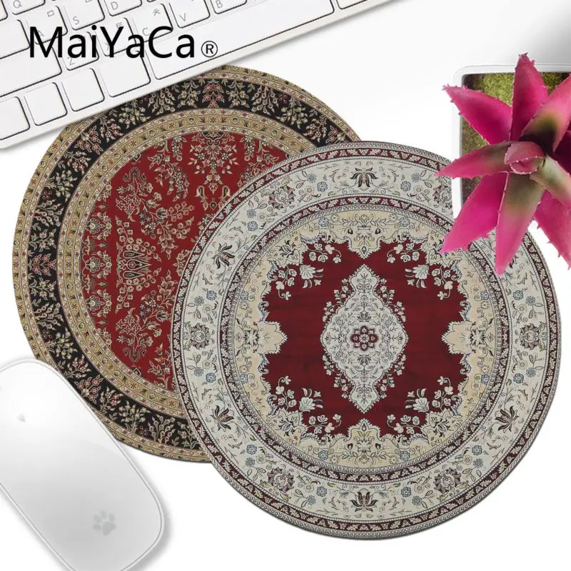 

MaiYaCa round Persian Carpets pattern Comfort Round Mouse Mat Gaming Mousepad Computer Peripherals Keyboard Pad Home Gifts Mat