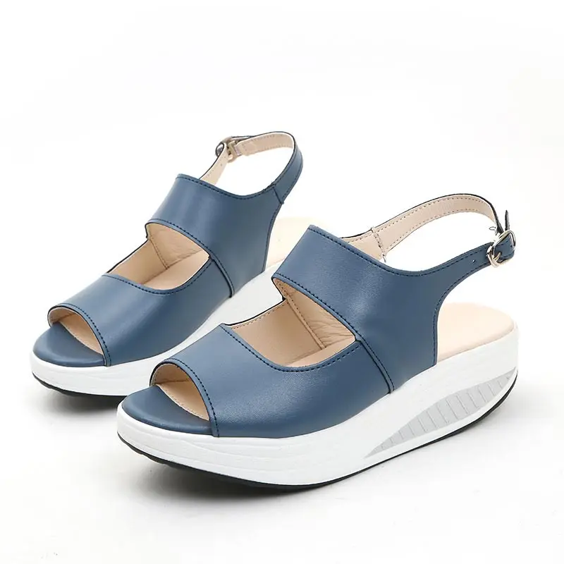 998Blue Женские босоножки; Новинка года; модные удобные летние туфли на застежке-липучке; женские босоножки на платформе с открытым носком; женская обувь - Цвет: 998Blue