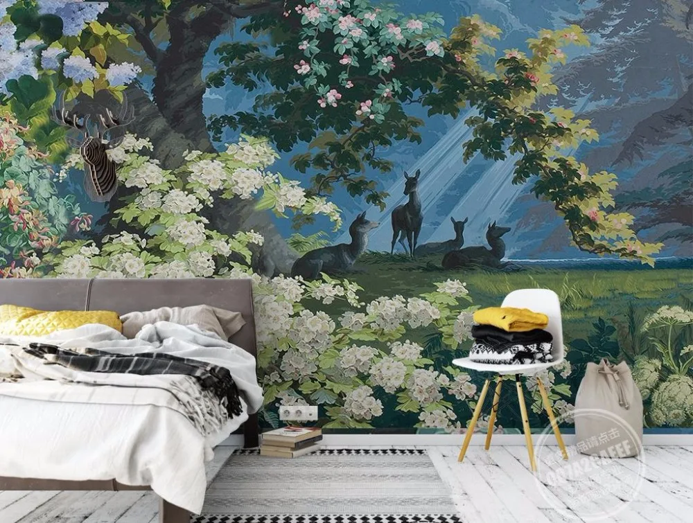 Европейский Винтаж Обои для рабочего стола гостиной красивый пейзаж виниловые
