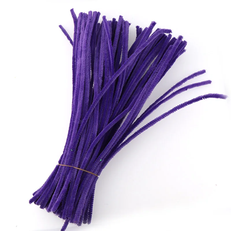purple 100 шт 6 мм стебли синели, очистители труб Дети плюшевая обучающая игрушка ремесла красочные трубы очиститель игрушки ручная работа, сделай сам, ремесло - Цвет: purple