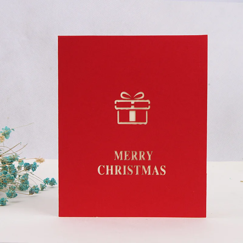 OLOEY Санта Клаус Олень сани 3D Pop Up Card Рождество карты Подарочная открытка ручной