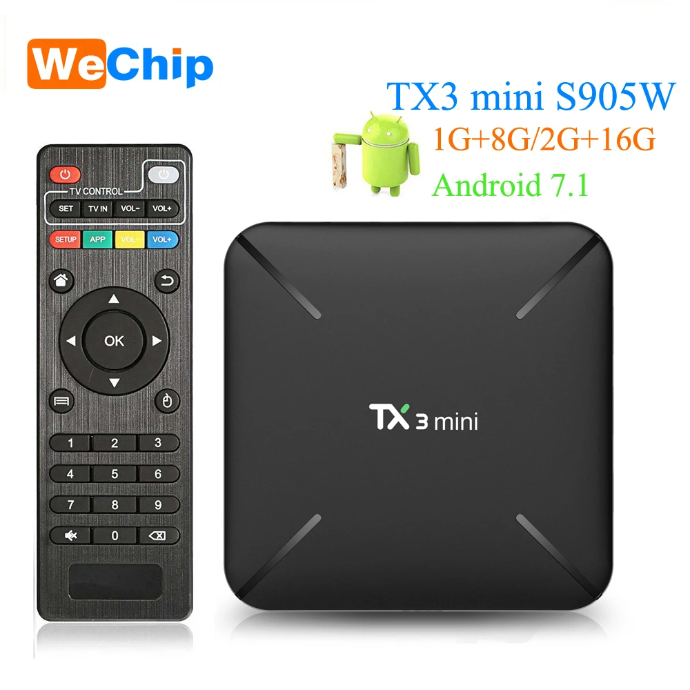TX3 Мини ТВ-приставка с четырёхъядерным процессором Amlogic S905W ОЗУ 2 Гб ПЗУ 16 Android 7 1 |